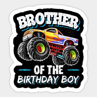 Brother Of The Birthday Boy Monster Truck Birthday Sticker